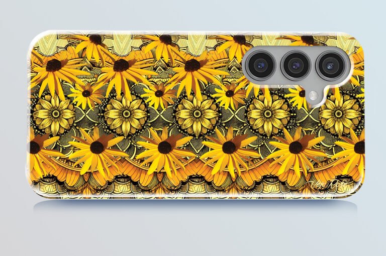 Orange flowers 3d stereogram phone case 0