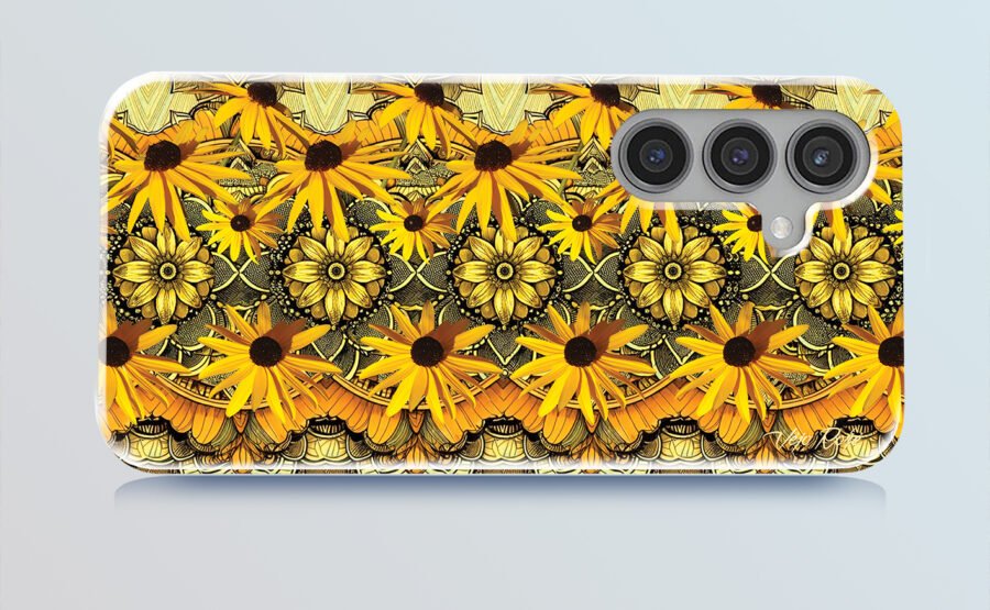 Orange flowers 3d stereogram phone case 0