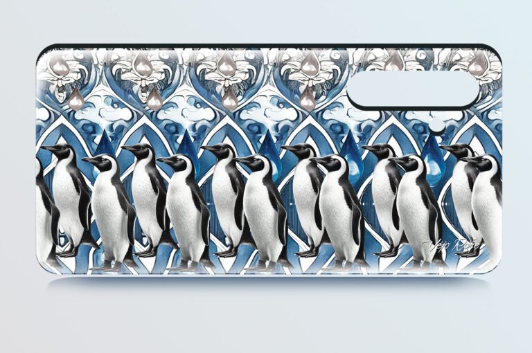 Penguins 3d stereogram phone case 0.jpg