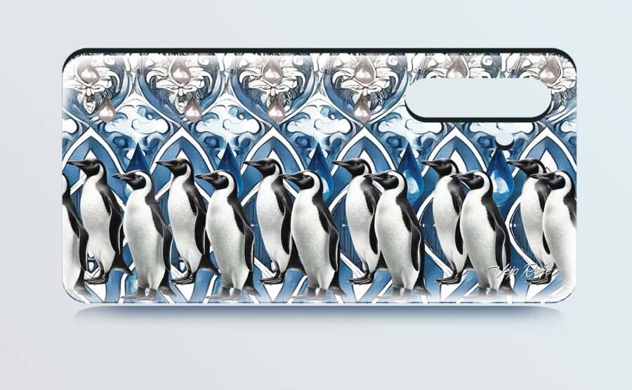 Penguins 3d stereogram phone case 0.jpg