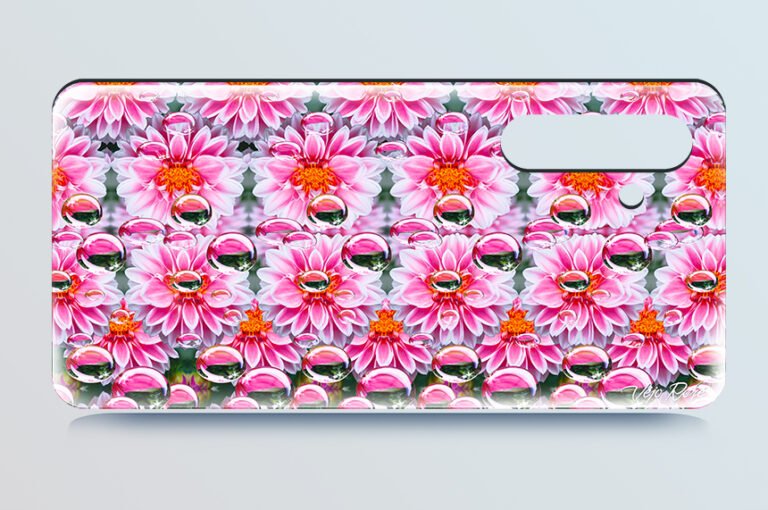 Pink dahlias 3d stereogram phone case 0