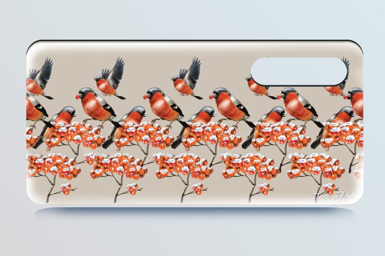 Bullfinches 3d stereogram phone case 0.jpg