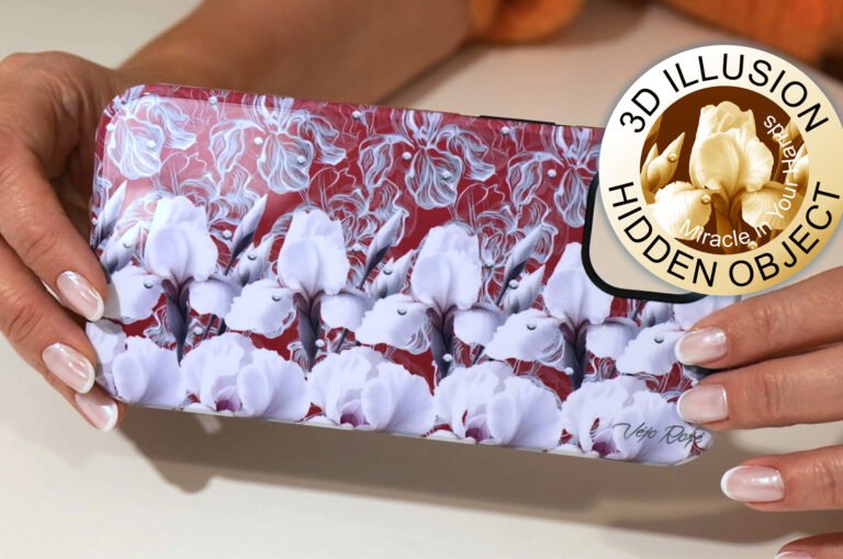White irises 3d stereogram phone case