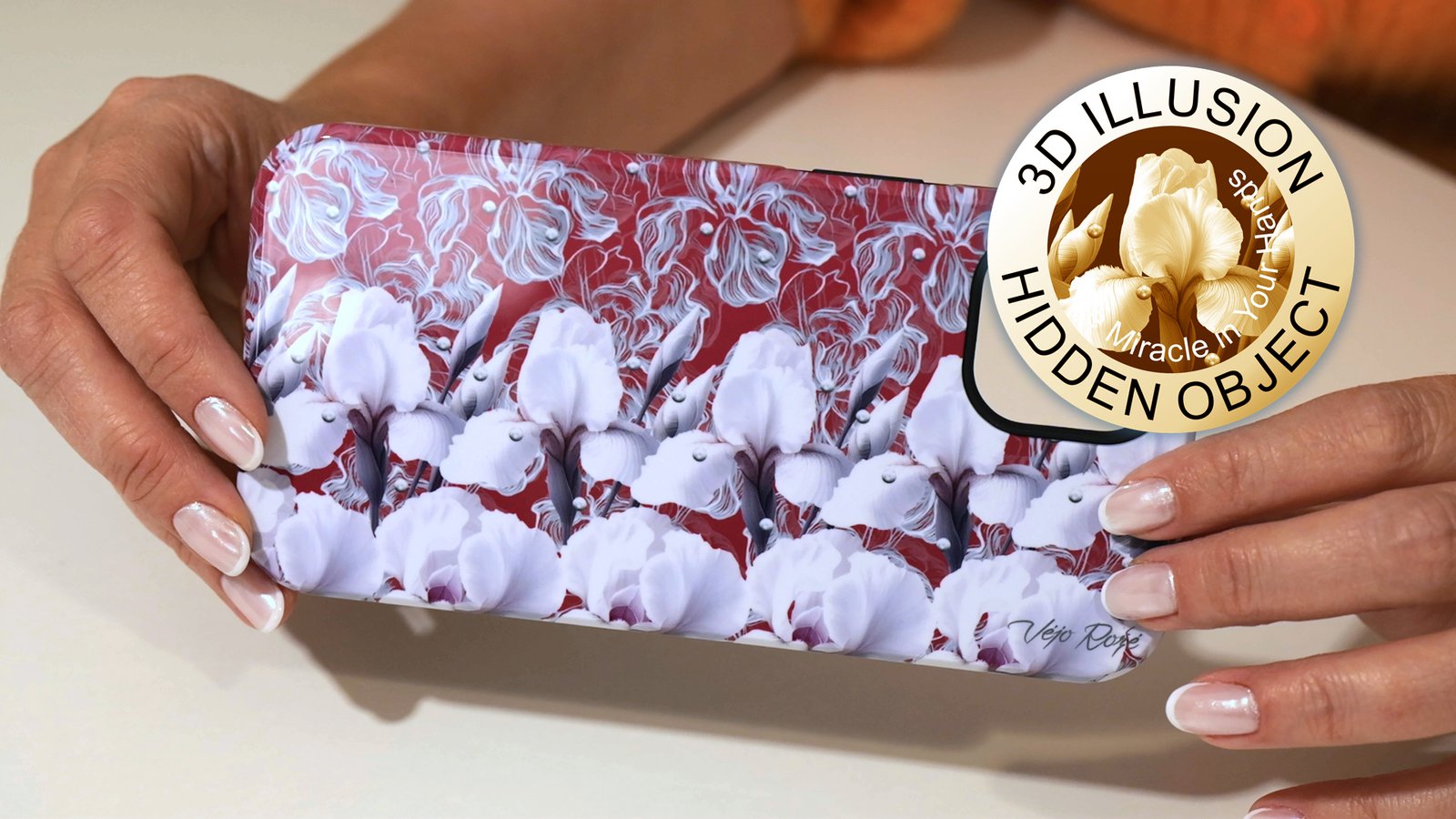 White irises 3d stereogram phone case