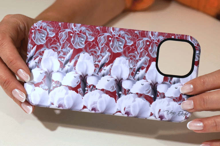 White irises 3d stereogram phone case