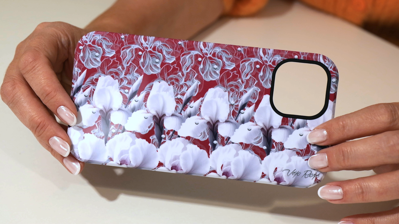 White irises 3d stereogram phone case