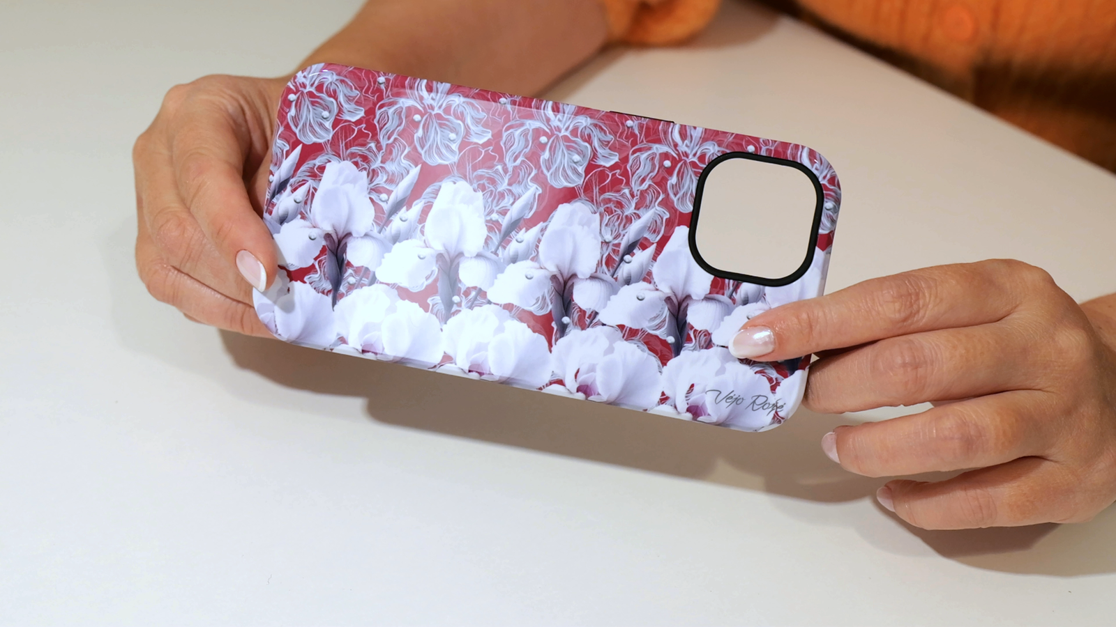 White irises 3d stereogram phone case