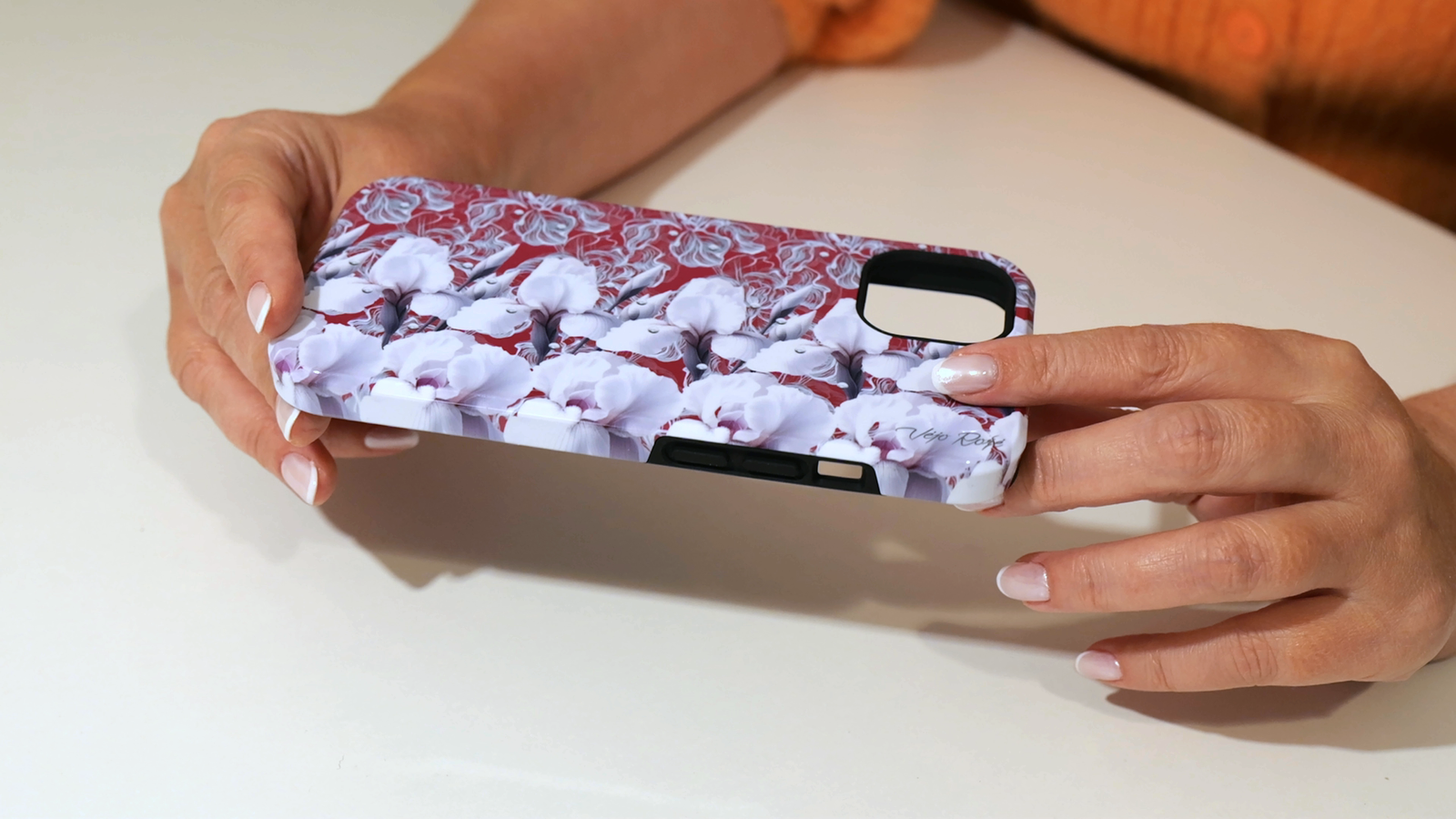 White irises 3d stereogram phone case