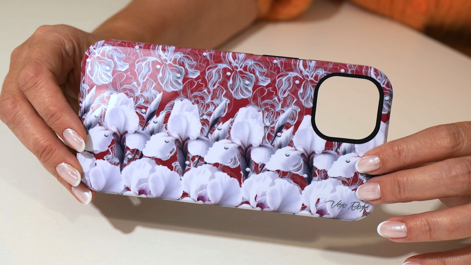White irises 3d stereogram phone case
