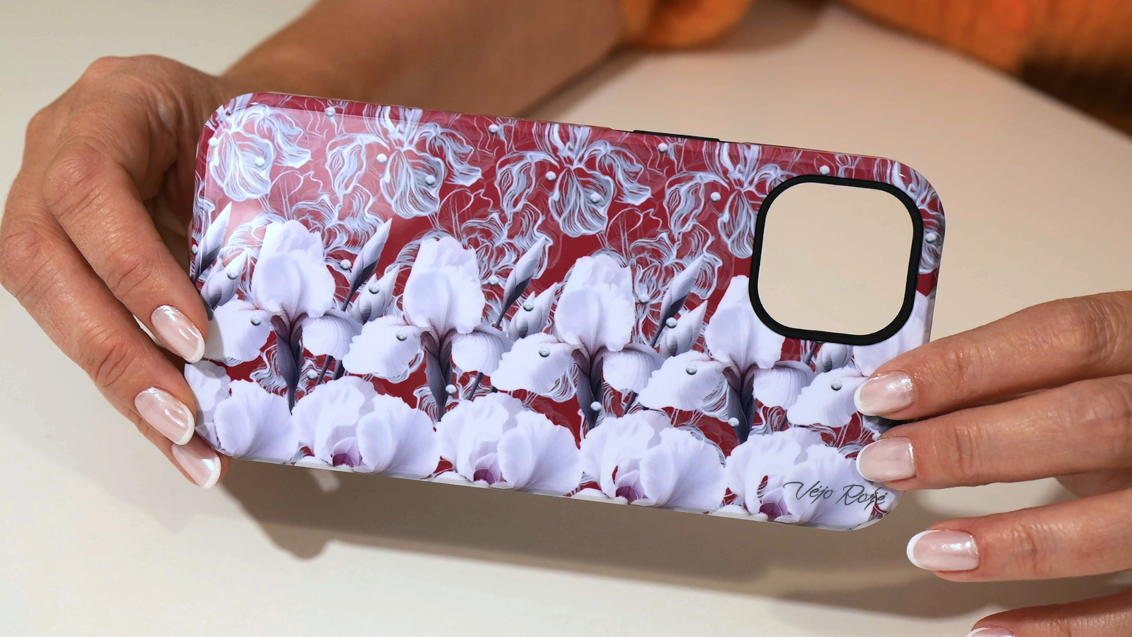 White irises 3d stereogram phone case