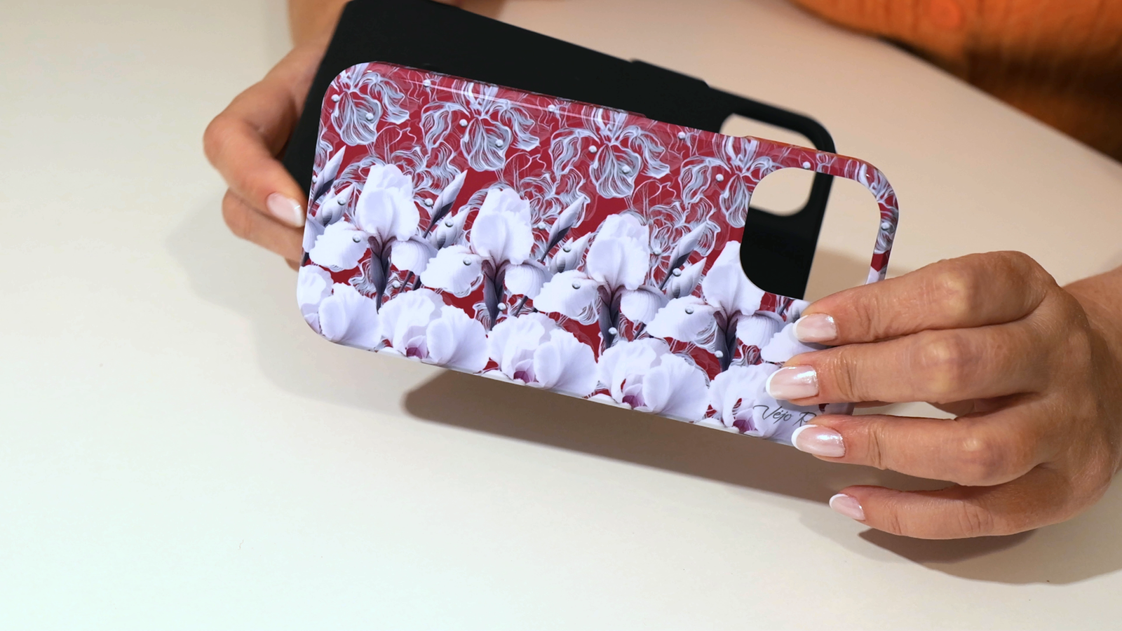 White irises 3d stereogram phone case