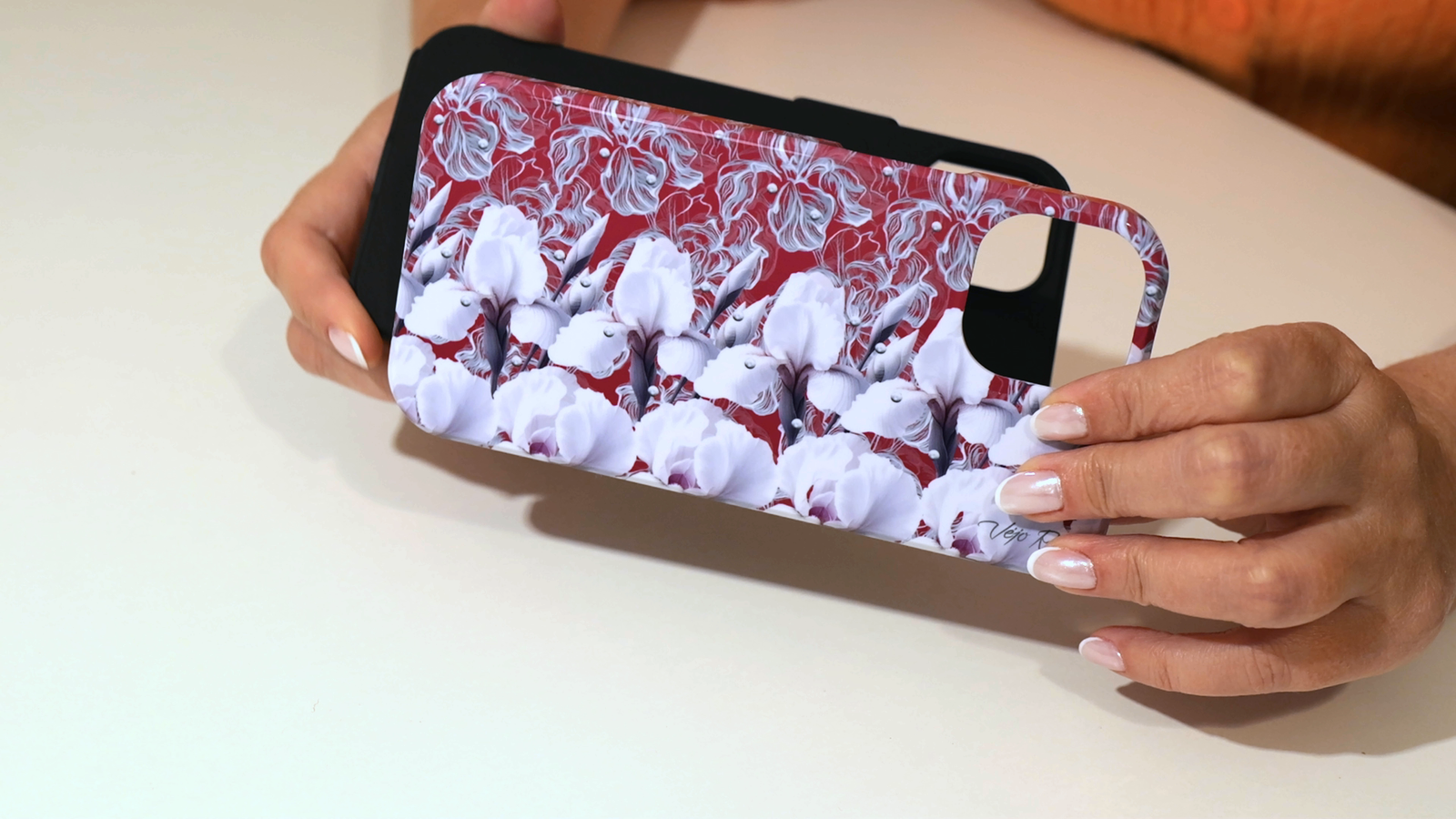 White irises 3d stereogram phone case