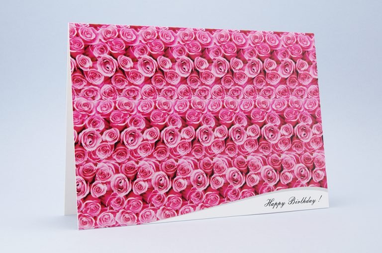 Roses, Happy Birthday – 3D Stereogram Greeting Card with Envelope