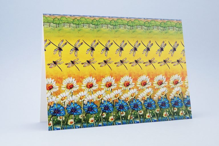 Yellow Meadow – 3D Stereogram Greeting Card with Envelope